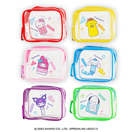 サンリオキャラクターズ かわいい文房具たちクリアポーチ