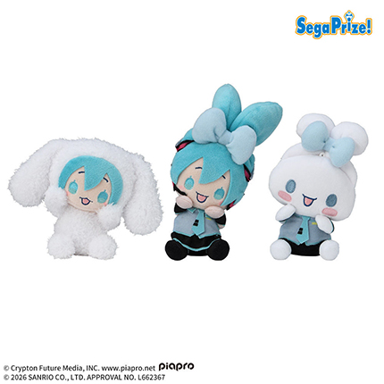 初音ミク×シナモロール　ひょこぴょこ　マスコット