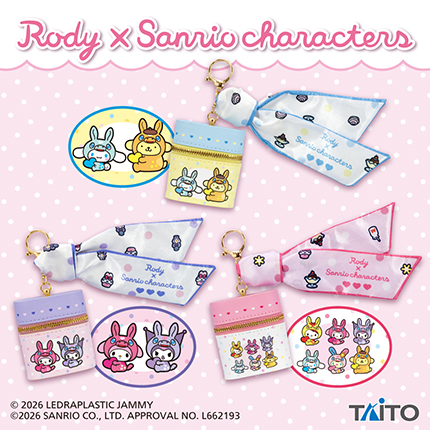 RODY×サンリオキャラクターズ　スカーフ付きチャームポーチ