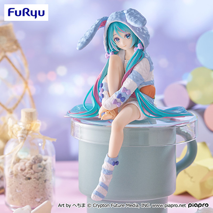 初音ミク　ぬーどるストッパーフィギュアーうさ耳パジャマ・ブルーver.ー