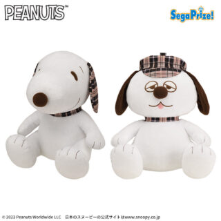 【プライズ情報】SNOOPY™　Lぬいぐるみ“スヌーピー＆オラフ”　チェックスタイル