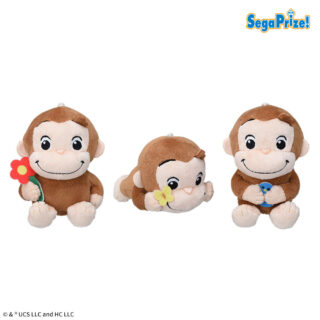 【プライズ情報】おさるのジョージ　ぽってりマスコット　ぽかぽか陽気におでかけ