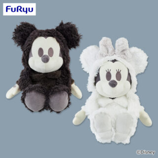 【プライズ情報】ミッキーマウス＆ミニーマウス　デココレ ブラック＆ホワイトフードBIGぬいぐるみ
