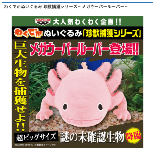 【プライズ情報】わくでかぬいぐるみ 珍獣捕獲シリーズ～メガウーパールーパー～