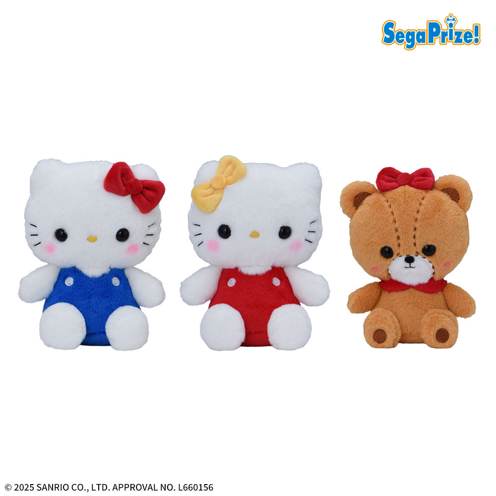 【プライズ情報】ゆるかわ　サンリオキャラクターズ　レトロメモリー　ぬいぐるみ“ハローキティ＆ミミィ＆タイニーチャム”