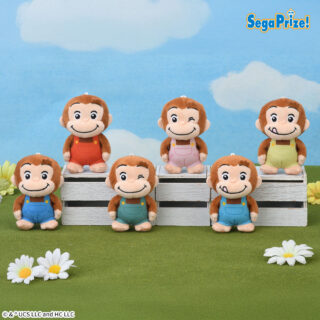 【プライズ情報】おさるのジョージ　ぽってりマスコット　カラフルオーバーオール