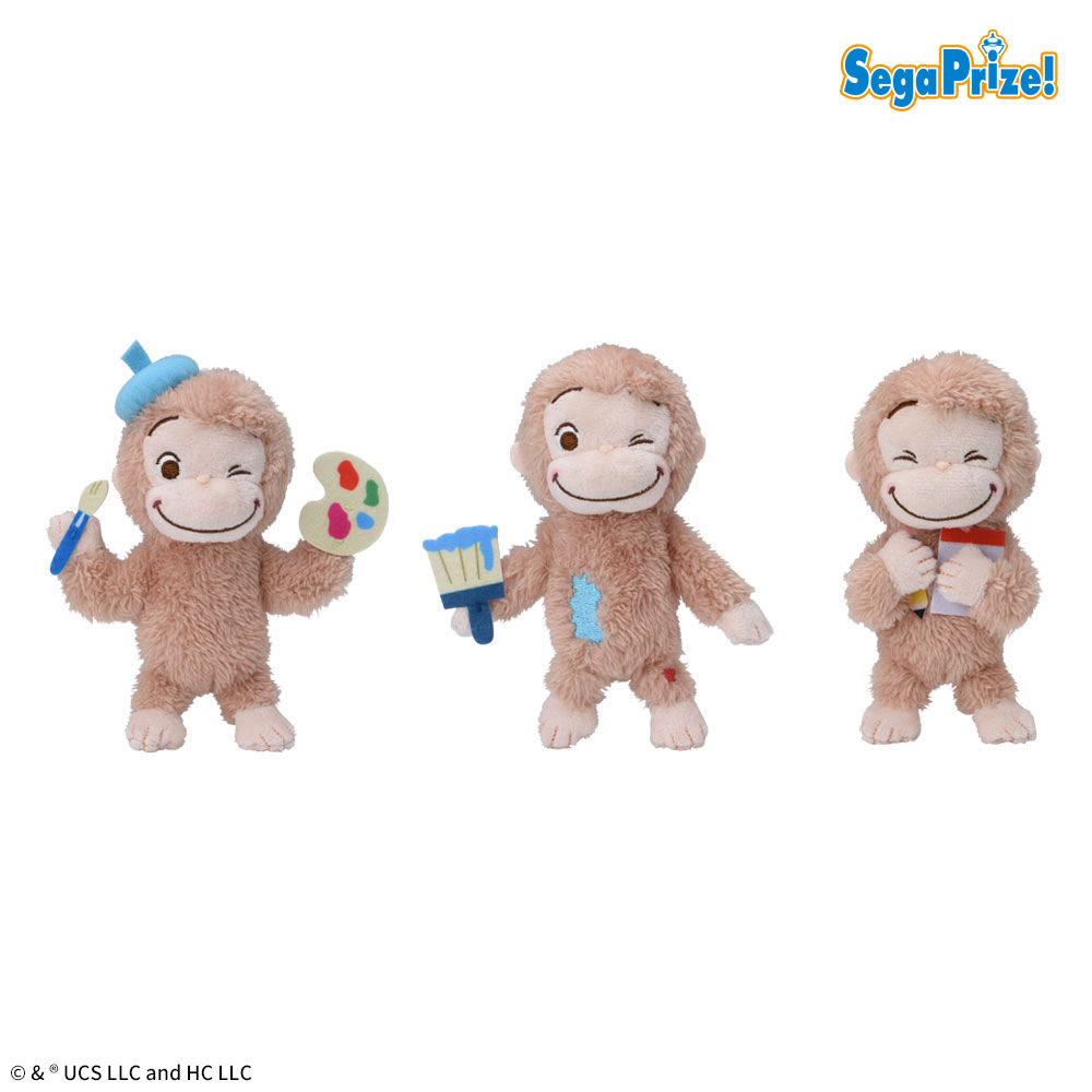 【プライズ情報】おさるのジョージ　赤いほっぺ　マスコット　おえかき