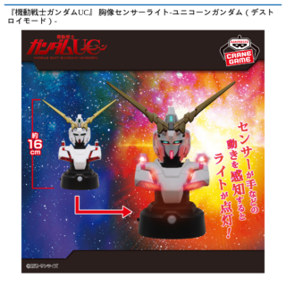 【プライズ情報】『機動戦士ガンダムUC』 胸像センサーライト-ユニコーンガンダム（デストロイモード）-