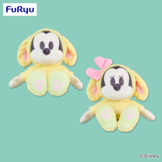 【プライズ情報】ミッキーマウス＆ミニーマウス　デココレ イエローラビットフードBIGぬいぐるみ
