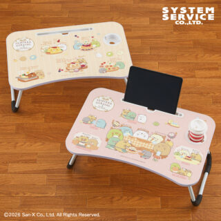 【プライズ情報】すみっコぐらし たぬきのまんまるレストラン ビッグ木製ラップトップテーブル