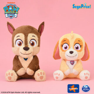 【プライズ情報】パウ・パトロール　ちょこんとおすわり　Lぬいぐるみ～ふわふわVer.～“チェイス／スカイ”