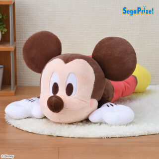 【プライズ情報】ミッキーマウス　赤いほっぺ　寝そべり　LLぬいぐるみ