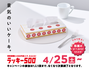 楽市楽座の手ぶらで帰すな！企画（BOXティッシュ）