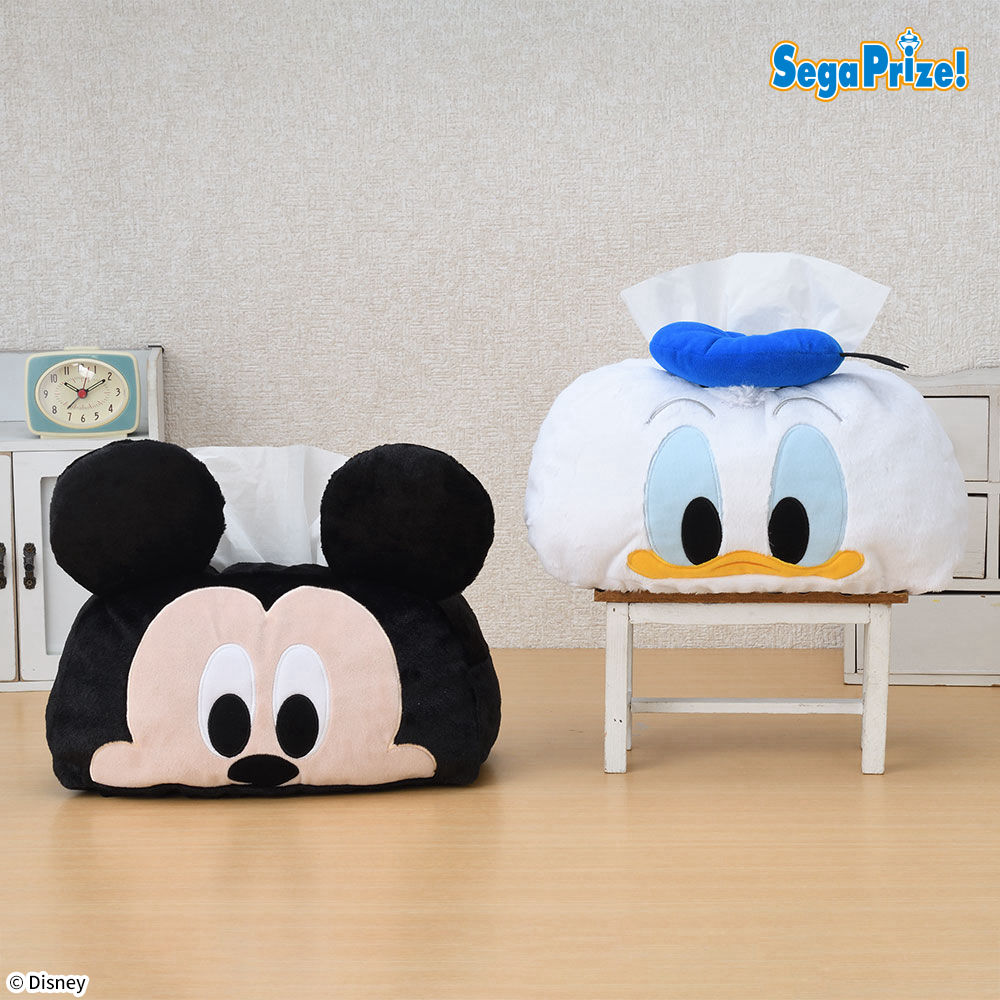 【プライズ情報】ミッキーマウス＆ドナルドダック　プラチナムザッカフェイスティッシュボックスカバー