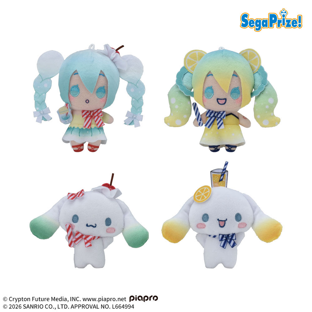【プライズ情報】初音ミク×シナモロール　マスコット　～クリームソーダ・レモンソーダ～