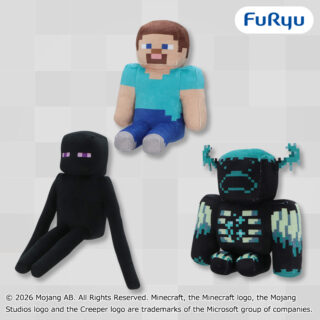 【プライズ情報】マインクラフト おすわりぬいぐるみ：スティーブ：エンダーマン：ウォーデン