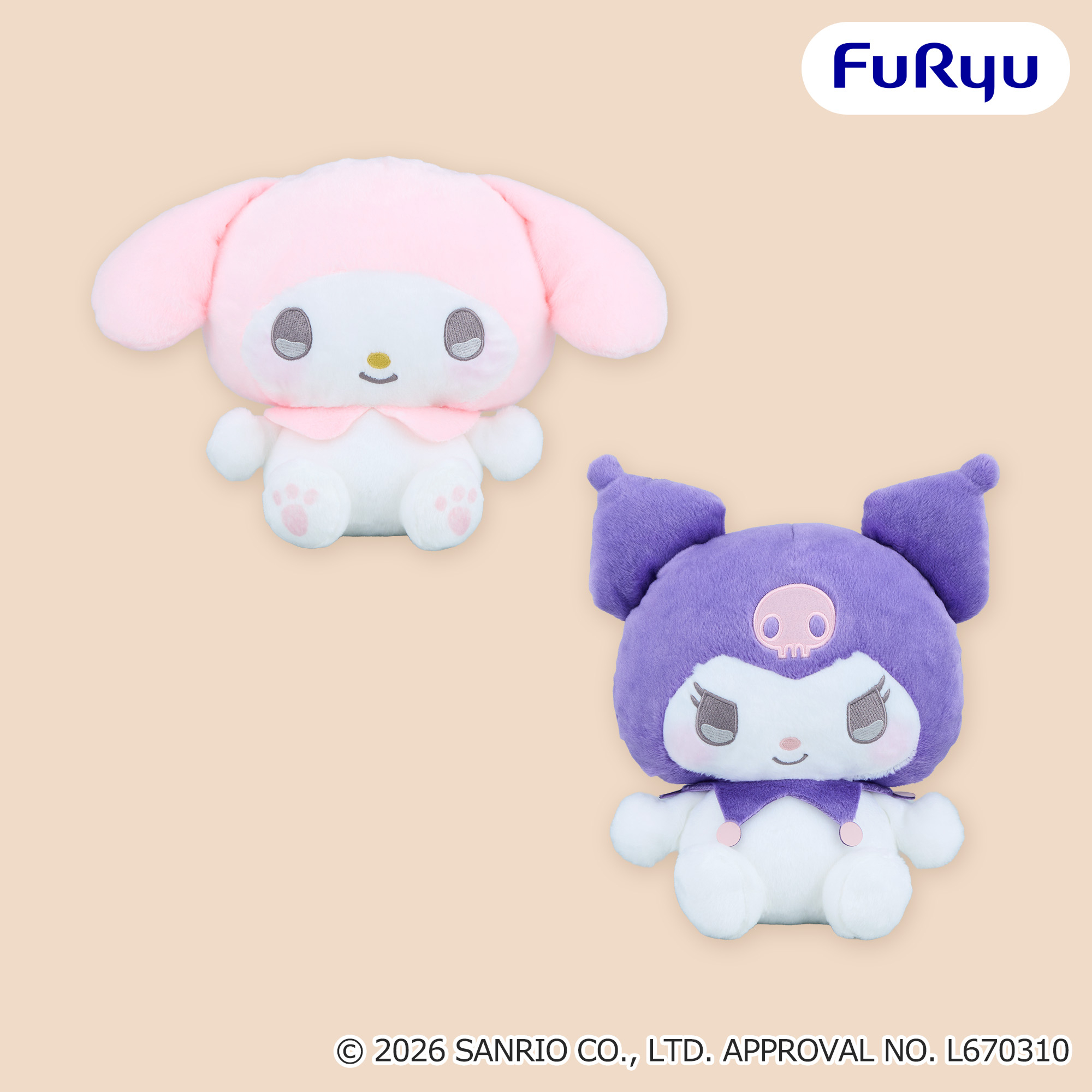 マイメロディ・クロミ　きゅるりんBIGぬいぐるみ