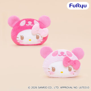 パンダ ハローキティ　まるっこヘッドBIGぬいぐるみ