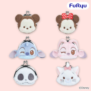 ディズニーキャラクター　ミルキーボア フェイスがま口ポーチ