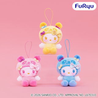 パンダ ハローキティ リボンがいっぱいマスコット