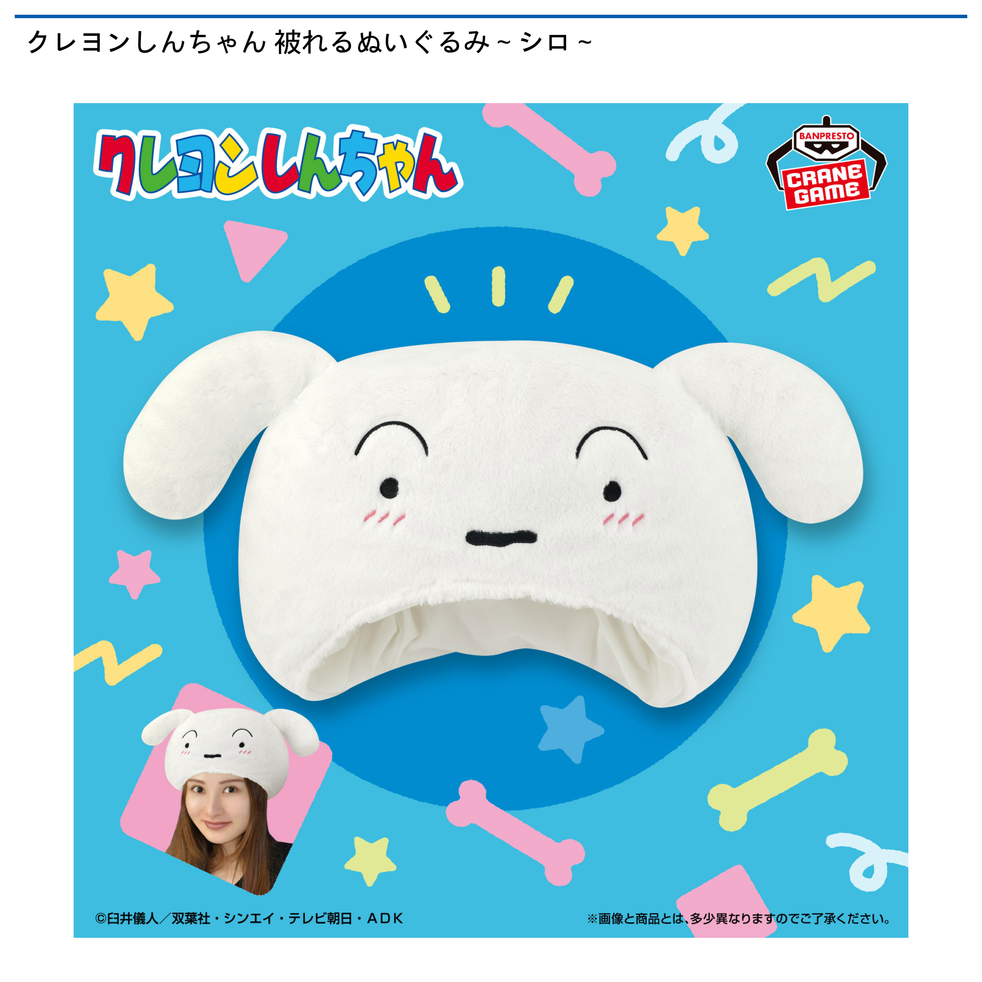 クレヨンしんちゃん 被れるぬいぐるみ～シロ～