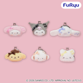サンリオキャラクターズ　ミルキーボア カラフルリボンフェイスがま口ポーチ