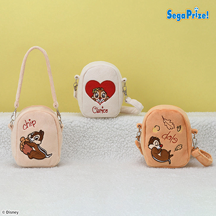 チップ＆デール＆クラリス　クリア窓付ポーチ　～Fluffy Cuties～