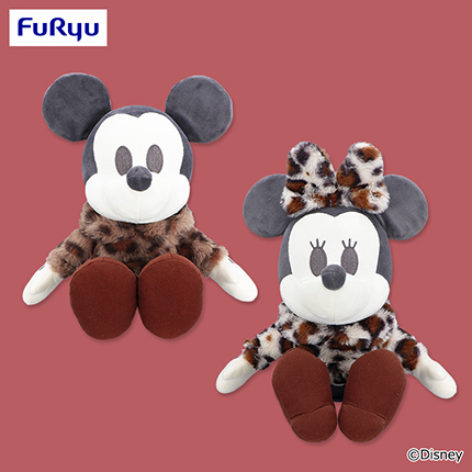 ミッキーマウス＆ミニーマウス　デココレ アニマルレオパードBIGぬいぐるみ
