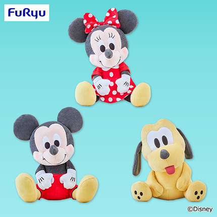 ミッキー＆フレンズ　こてっとぺったん BIGぬいぐるみ ～ミッキーマウス・ミニーマウス・プルート～