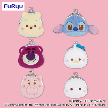 ディズニー＆ピクサーキャラクター　ミルキーボアフェイスがま口ポーチ