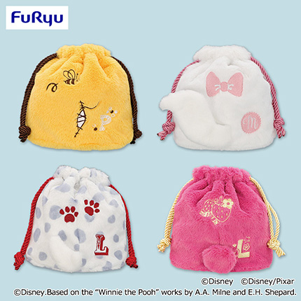 ディズニー&ピクサー キャラクターもこもこしっぽ付き巾着