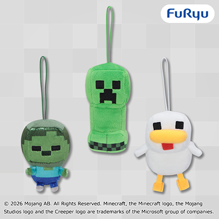 マインクラフト　マスコット：赤ちゃんゾンビ：ニワトリ：クリーパー